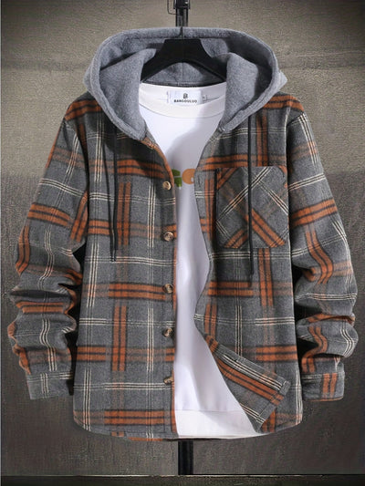BLAKE | Men's Plaid Long Sleeve Hooded Jacket