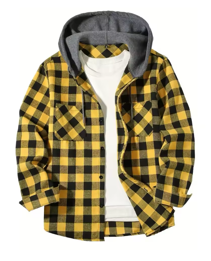 Tim | Men’s Casual Hooded Plaid Shirt