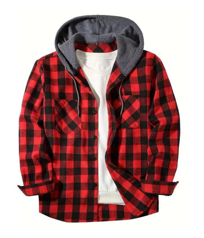 Tim | Men’s Casual Hooded Plaid Shirt