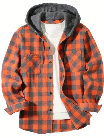 Tim | Men’s Casual Hooded Plaid Shirt