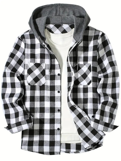Tim | Men’s Casual Hooded Plaid Shirt