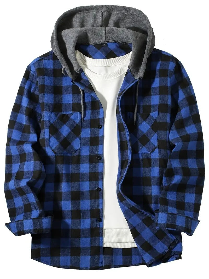 Tim | Men’s Casual Hooded Plaid Shirt