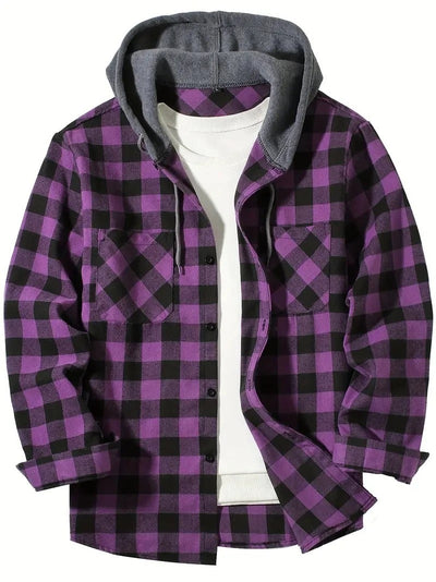 Tim | Men’s Casual Hooded Plaid Shirt